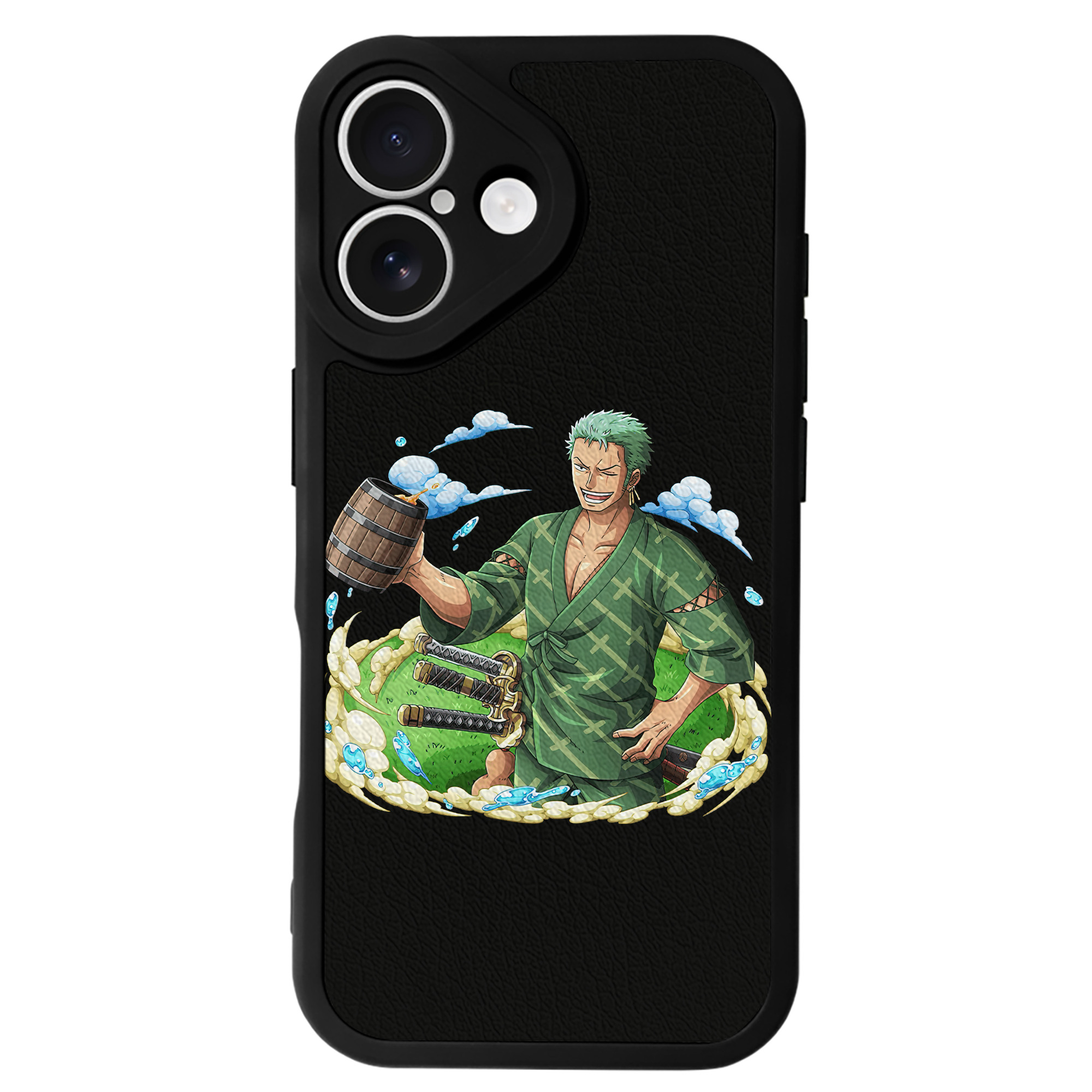 （画像用） ワンピース ロロノア・ゾロ ONE PIECE Roronoa Zoro 【iPhone 16シリーズ対応】シリコンスマホケース（レザー調） 材質：シリコン